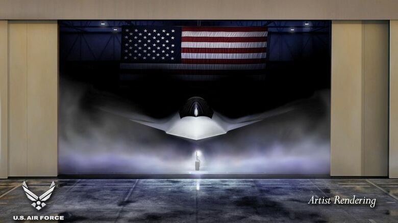 ボーイングが2025年3月に開発企業として選定された、米空軍の新型ステルス戦闘機「F47」のイメージ画。2025年3月21日、米空軍が公開。REUTERS