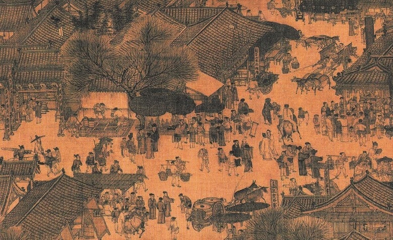 宋の時代の都市の繁栄が描かれた『清明上河図』　PICTURES FROM HISTORY/GETTY IMAGES