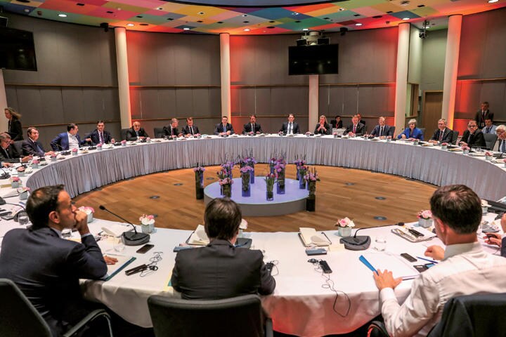 EU臨時首脳会議はブレグジットの期限を10月31日まで延長することに合意した（4月10日）　KENZO TRIBOUILLARDーPOOLーREUTERS