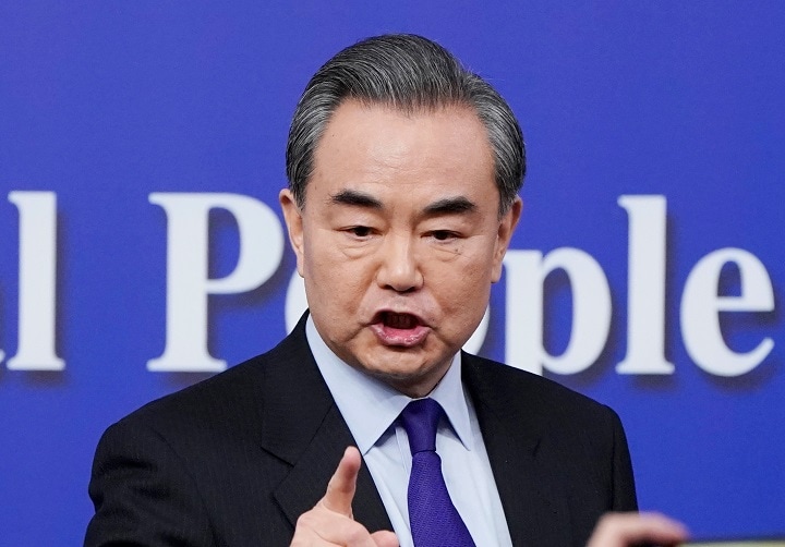 全人代の記者会見における王毅外相（2018年3月8日） Jason Lee-REUTERS