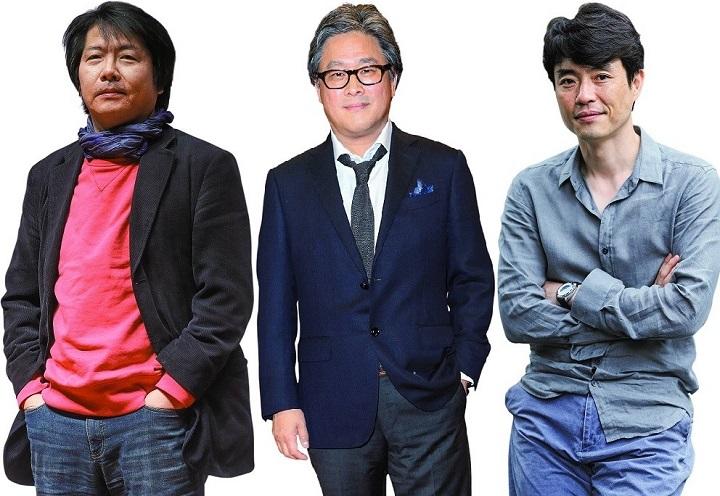 （左から）クォン・チリン、パク・チャヌク、リュ・スンワンが05年に設立した韓国映画監督組合（DGK）は監督たちを後ろから支える　FROM LEFT: YONHAP／AFLO, GISELA SCHOBER／GETTY IMAGES, YONHAP／AFLO