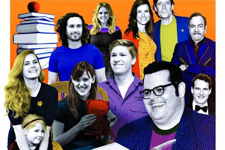 上段左から：ジョー・ウィックス、キャロル・ボー ダマン、サム・ソルボ、ケビン・ソルボ、ニール・ダイアモンド　下段左から：エイ ミー・アダムスと娘、ジェニファー・ガーナー、ロバート・アーウィン、ジョシュ・ギャッド、ダン・スノー　PHOTO ILLUSTRATION BY GLUEKIT; SOURCE IMAGES: GETTY IMAGES (9), AFLO (SNOW), ISTOCK (OPEN BOOK)