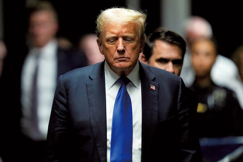 有罪評決後もトランプは不正な裁判だと不服顔だった（ニューヨーク、5月30日）　SETH WENIGｰPOOLｰREUTERS