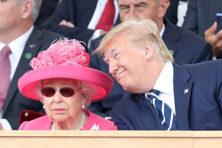 大統領当時のトランプとエリザベス女王（2019年6月）　Chris Jackson/Pool via Reuters