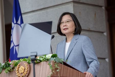 　中国が香港への国家安全法の導入を計画していることを受け、台湾の蔡英文総統（写真）は５月２４日、台湾は香港の人々に「必要な援助」を提供すると表明した。台北市で２０日撮影。（２０２０年　台湾総統府提供）