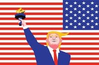 北朝鮮の銅像と似ている…ゴルフ場に出現した金色のトランプ像、ネット民が金日成と比較して揶揄