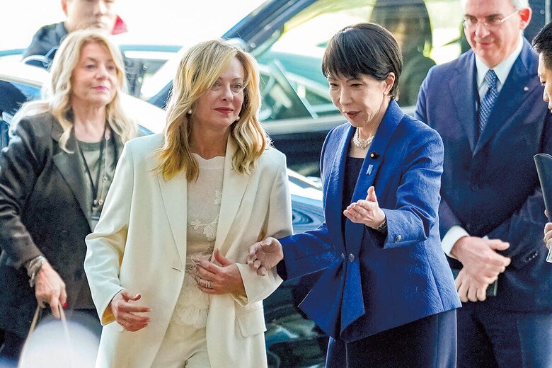 先月訪日したイタリアのメローニ首相を迎える高市首相　ZUMA PRESS WIREｰREUTERS