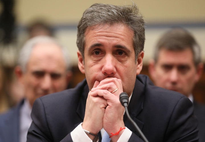 2月27日、米下院の公聴会で全米注目の証言を行ったトランプの元腹心コーエン　Jonathan Ernst-REUTER