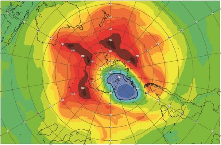 この時期としては異例に小さいオゾンホール THE COPERNICUS ATMOSPHERE MONITORING