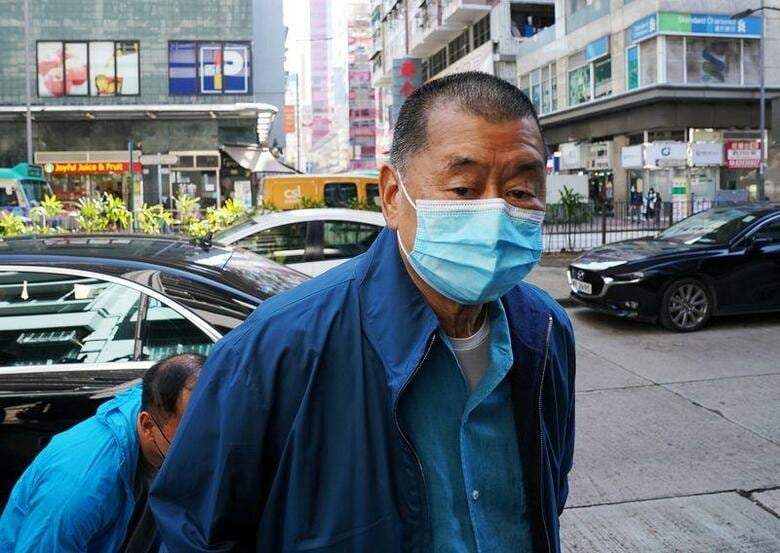 香港の蘋果日報（アップル・デイリー）の創業者で民主派の黎智英（ジミー・ライ）氏（写真）が詐欺罪で起訴され、保釈が認められず勾留された。写真は２日、香港で撮影（２０２０年　ロイター／Lam Yik）