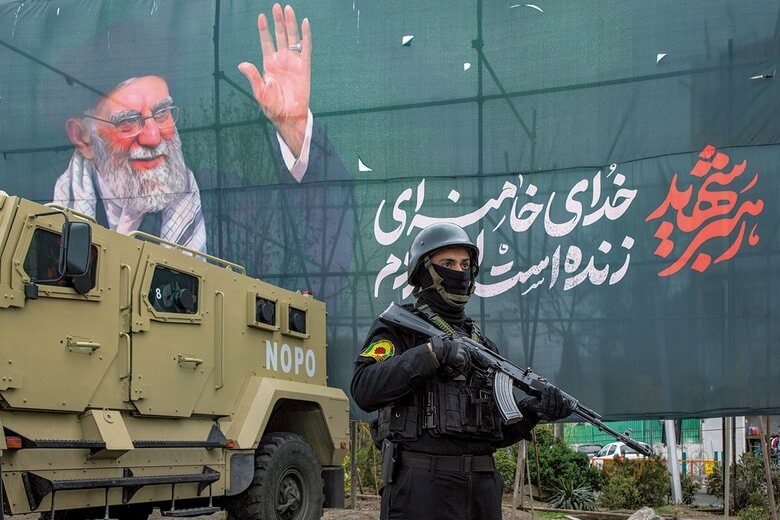 アメリカとイスラエルによる攻撃が始まっても、イラン国内の締め付けに変化はない（3月28日、テヘラン）　MAJID SAEEDI/GETTY IMAGES