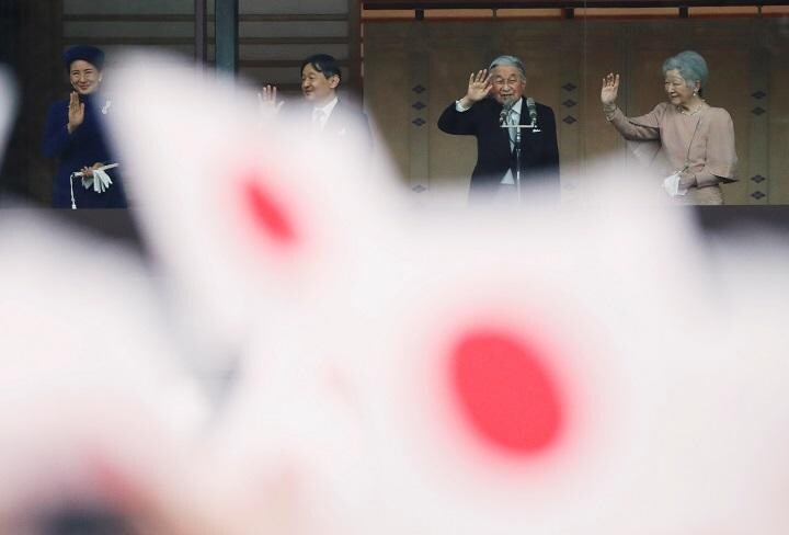 天皇85歳の誕生日を祝って皇居で行われた一般参賀（2018月12月23日）　 Issei Kato-REUTERS