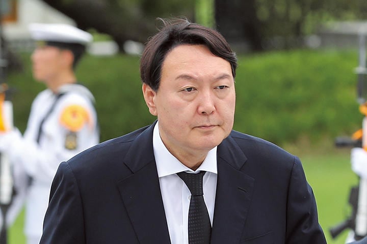 尹錫悦検事総長は世論調査で次期大統領の有力候補に躍り出た　YONHAP NEWS/AFLO