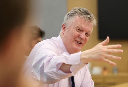 イングランド銀行（英中央銀行）のチーフエコノミスト、ヒュー・ピル氏。英ロンドンで2023年9月撮影。REUTERS/Suzanne Plunkett/File Photo