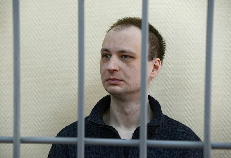ロシアで拘束されていた元米海兵隊員のロバート・ギルマン氏。4月6日、ロシアのボロネジで撮影。REUTERS/Vladimir Lavrov/File Photo