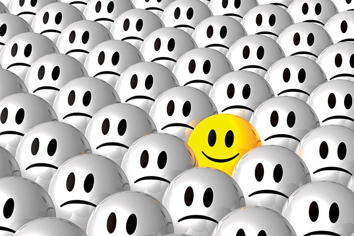 表面上は楽しそうに見えるほほ笑み鬱病は本人も気付かないことが　ILLUSTRATION BY SURAVID-SHUTTERSTOCK