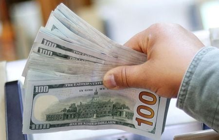 ニューヨーク外為市場ではドルが上昇。底堅い米指標を受け、短期的な米利下げの公算は小さいとの見方が広がった。写真は１９年３月、エジプト・カイロで撮影された米ドル紙幣（２０１９年　ロイター/Mohamed Abd El Ghany）