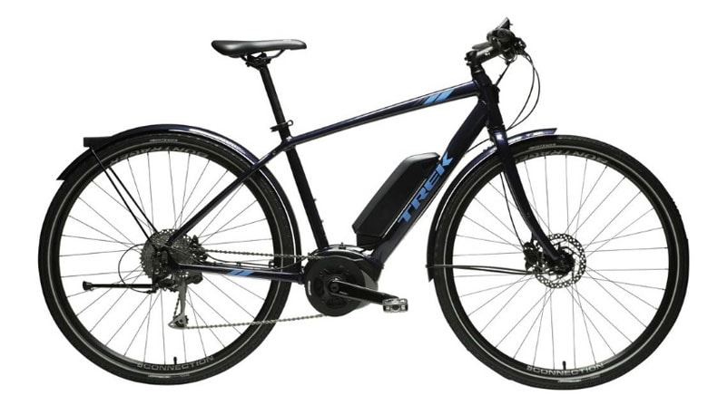 米スポーツバイクメーカーのTREKが2018年初頭に発売予定の電動アシストクロスバイクの「VERVE＋（バーブプラス）」。独ボッシュのモーターユニットを搭載する（写真：トレック・ジャパン）