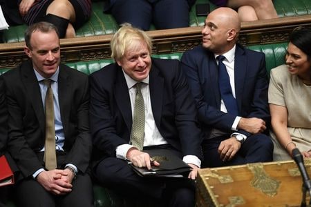 　英議会は２０日、欧州連合（ＥＵ）離脱協定案の採決を実施する。写真は１９日、英議会で撮影（２０１９年　ロイター/UK Parliament/Jessica Taylor）