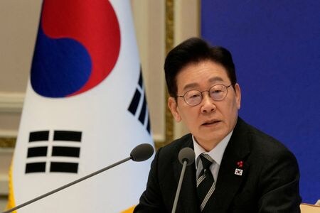韓国の李在明大統領。 ソウルで1月代表撮影。REUTERS