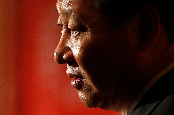 2015年、訪英して孔子学院会議に出席した時の習近平国家主席　Peter Nicholls-REUTERS