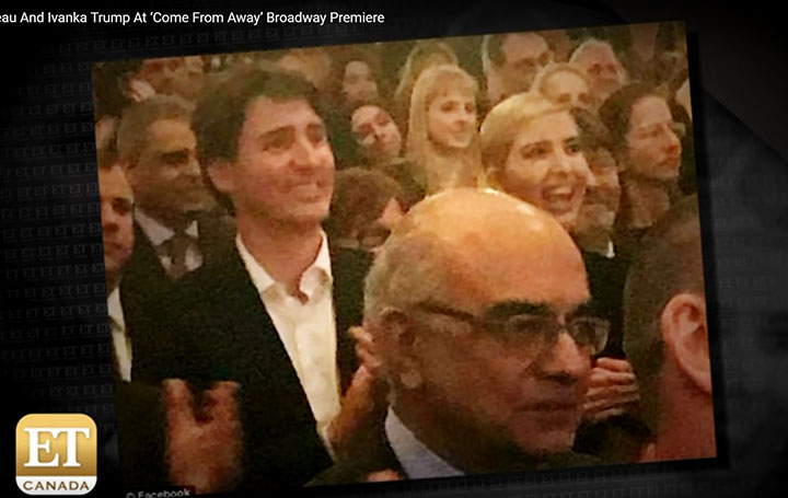 移民政策に対する姿勢に隔たりのあるカナダのトルドー首相（左）とイバンカ（右）-ET CANADA / YOUTUBE