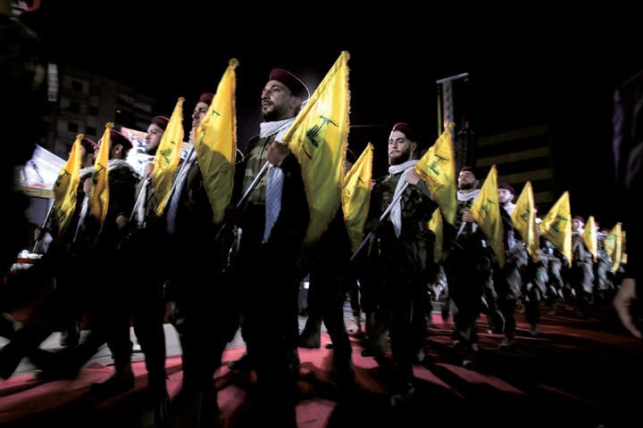 レバノンで昨年春の反イスラエル抗議デモに参加したヒズボラ　AP/AFLO