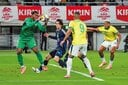 GK鈴木彩艶はブラジル戦の勝利に好セーブで貢献（昨年10月）　MASASHI HARA/GETTY IMAGES
