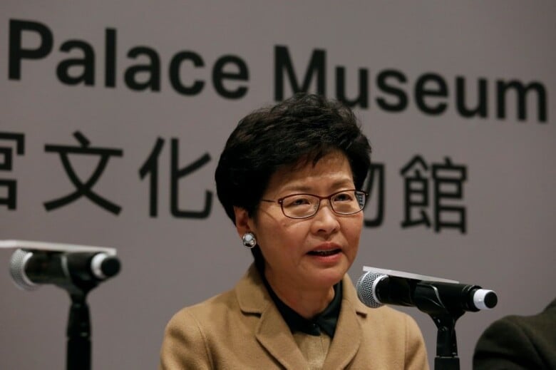 １月１２日、香港政府のナンバー２に当たる林鄭月娥（キャリー・ラム）政務官が、辞表を提出したもようだ。写真は同氏。香港で１０日撮影（２０１７年　ロイター／Bobby Yip）