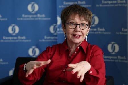 　欧州復興開発銀行（ＥＢＲＤ）のオディール・ルノーバッソ総裁（写真）はロイターのインタビューに応じ、イラン情勢がエネルギーや食料、金融セクターに及ぼす悪影響を、加盟国の企業が乗り切るのを支援するための措置を検討中だと明らかにした。写真は５日、トルコのイスタンブールで撮影（２０２６年　ロイター／Murad Sezer）
