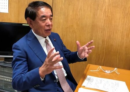 　８月３０日、日本テレビなど国内メディアは、自民党総裁選への立候補に意欲を示していた下村博文政調会長（写真）が立候補を断念したことが分かったと報じた。写真は都内で昨年１０月撮影（２０２１年　ロイター／Izumi Nakagawa）
