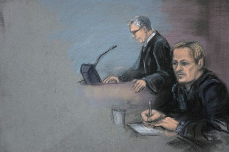 3月にオスロの裁判所に出廷したマリウス・ボルグ・ホイビー被告のスケッチ。NTB/REUTERS