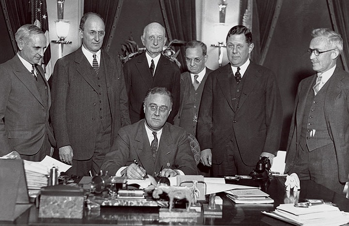 F・ルーズベルト大統領は政府の役割を大きくした　Bettman/GETTY IMAGES