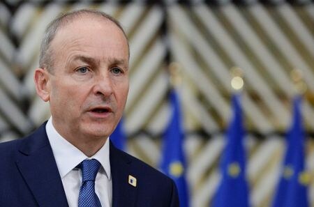 　アイルランドのマーティン首相（写真）は１２日、バイデン氏は英・ＥＵの貿易協定締結を望んでいるとし、ジョンソン英首相は本腰を入れて取り組むべきと訴えた。１０月撮影。代表撮影（２０２０年　ロイター）