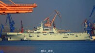 中国の「ノルマンディー作戦」を担う強襲揚陸艦の新造艦が撮影される