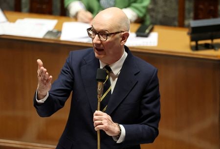 写真はフランスのレスキュール財務相。仏国民議会で１月撮影。REUTERS/Stephanie Lecocq/File Photo