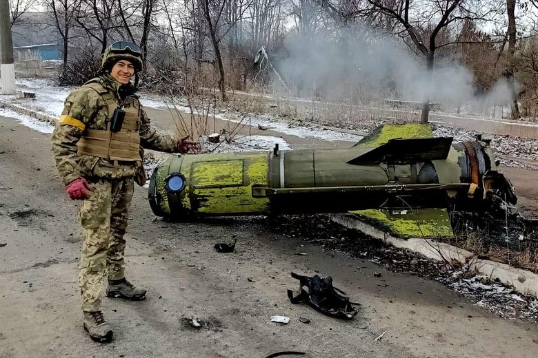 アゾフスターリ製鉄所付近の戦闘で重傷を負う前のディデュール　COURTESY OF OLEKSANDR DIDUR