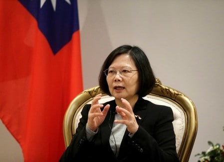 　２月１０日、台湾総統府はトランプ米大統領が中国の習近平国家主席との電話会談で「１つの中国」原則を守ると述べたことを受け、台湾は引き続き米国と緊密に連絡を取り合い、関係を強化すると発表した。写真は蔡英文総統。２０１６年６月撮影（２０１７年　ロイター/Jorge Adorno）
