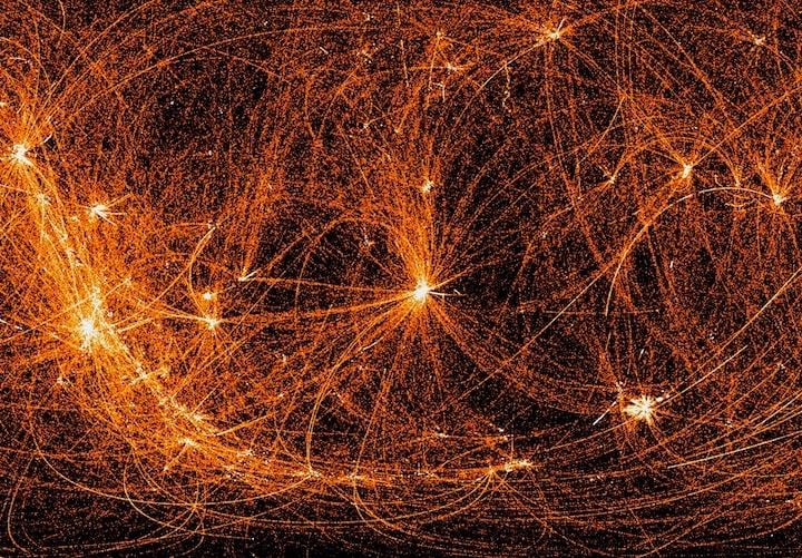 中性子星観測装置NICERで観測された空のX線画像　NASA/NICER