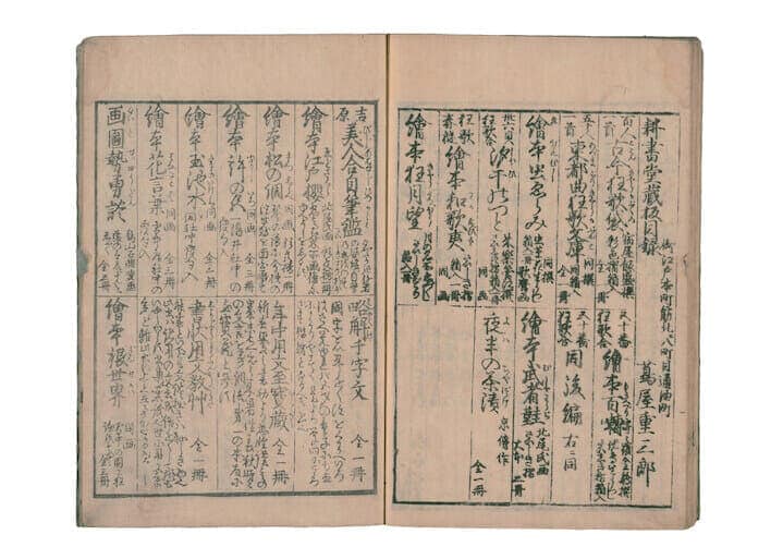 『吉原細見（蔦重版）』巻末に掲載された蔵板目録