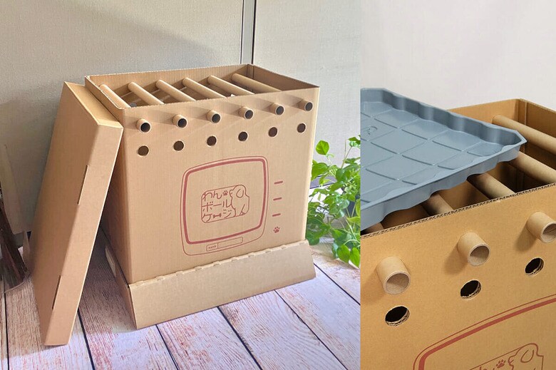 2025年に完成した避難所用のペットケージ「わんボールケージ」