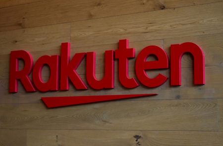 　楽天グループは１１月９日、みずほ証券による楽天証券への追加出資や、楽天証券ホールディングス上場の方向性を検討していることは事実だと発表した。写真は楽天グループのロゴ。東京で２０１９年撮影（２０２３年 ロイター/Sam Nussey）
