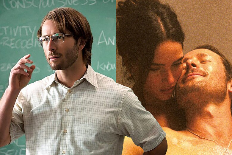 イケメン俳優として知られるパウエルだが、新作では「イケてない」大学教授が偽の殺し屋になる複雑な役柄に挑む　PHOTO ILLUSTRATION BY SLATE. PHOTOS VIA NETFLIX-SLATE