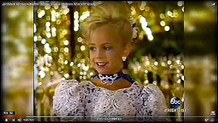 事件発生当時、６歳で殺害されたジョンベネの美少女ぶりが世間の注目を集めた　ABC News/YOUTUBE