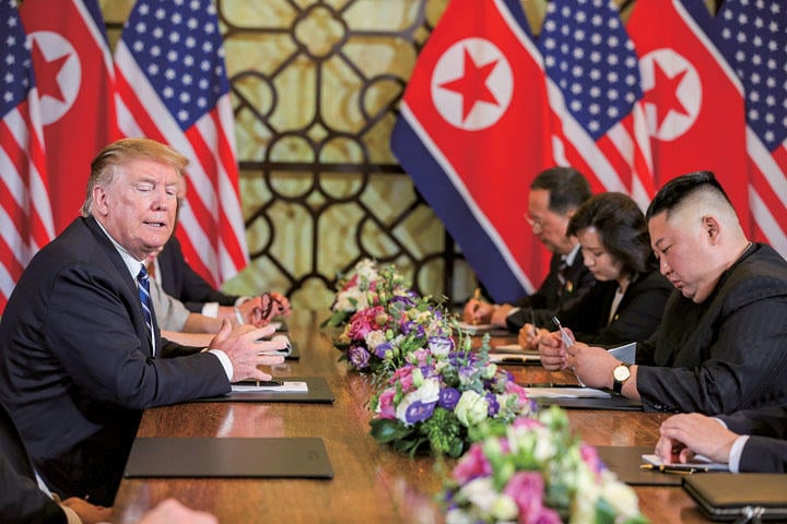 会談は当初はなごやかなムードだったが、2日目の拡大会合後の予定は全てキャンセルされた　Leah Millis-REUTERS