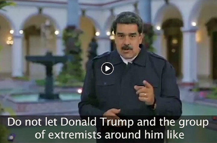トランプに戦争を仕掛けさせないでと米国民に訴えたベネズエラのマドゥロ大統領（1月30日）Nicolas Maduro/FACEBOOK