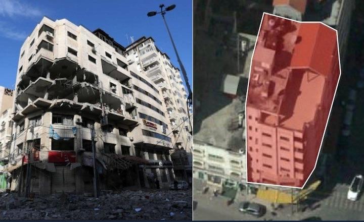 イスラエルがハマスのサイバー拠点を空爆したという写真　　Catalin Cimpanu-Twitter