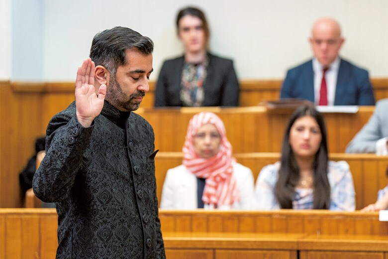 ハムザ・ユーサフ新首相　JANE BARLOWーWPA POOL／GETTY IMAGES