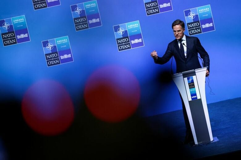北大西洋条約機構（ＮＡＴＯ）のルッテ事務総長。6日撮影。REUTERS/Yves Herman