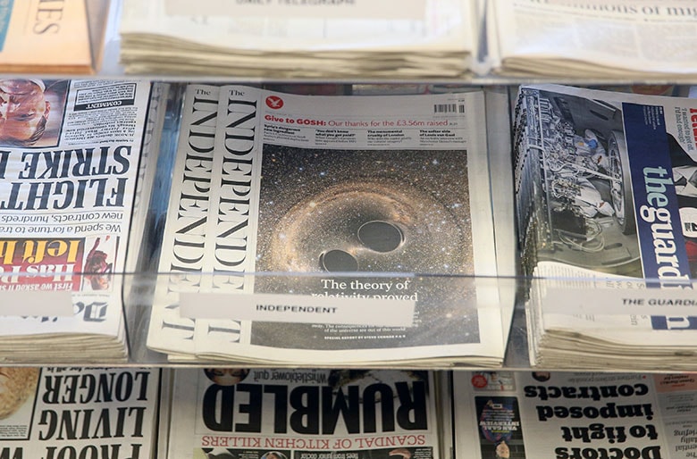 インディペンデント紙は３月からデジタル版のみの発行になることが今月発表された　Neil Hall-REUTERS